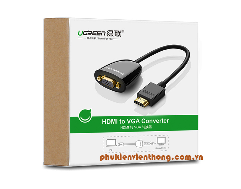 Cáp chuyển đổi HDMI to VGA Ugreen 40252 chính hãng